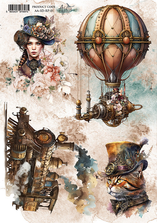 A4 Rice Paper, Steampunk Dream 01