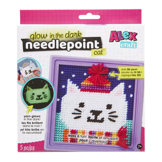 ALEX Glow-In-The-Dark Needlepoint Cat