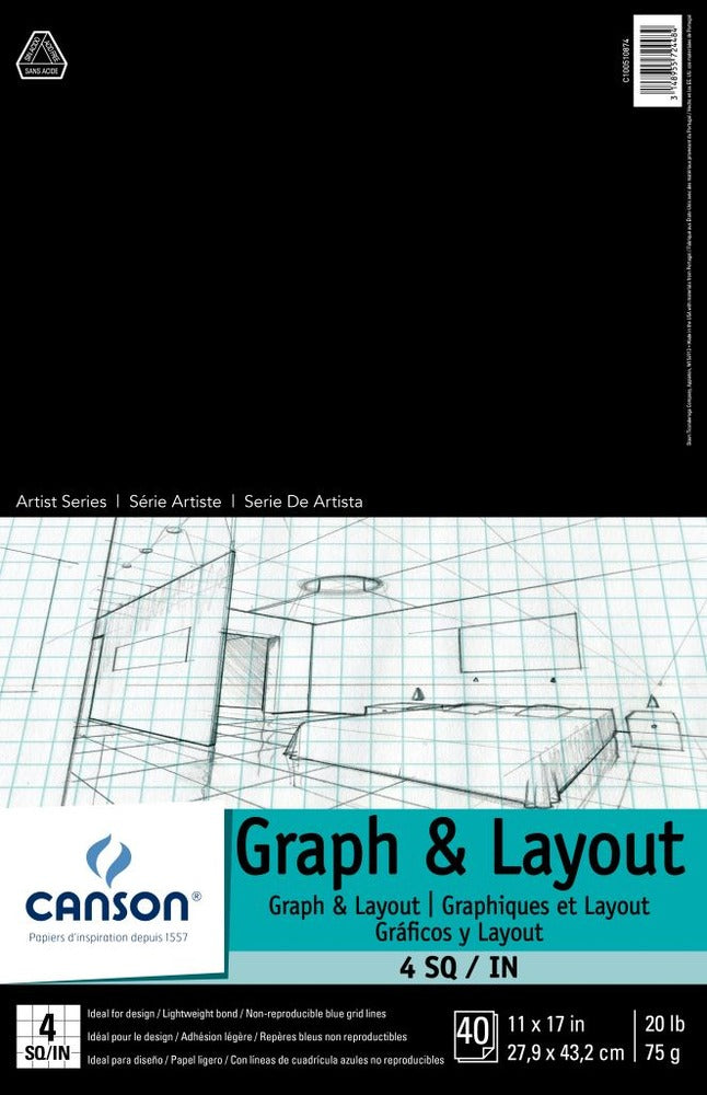 Foundation Graph & Layout Paper Pad, 4/4 - 11" x 17"