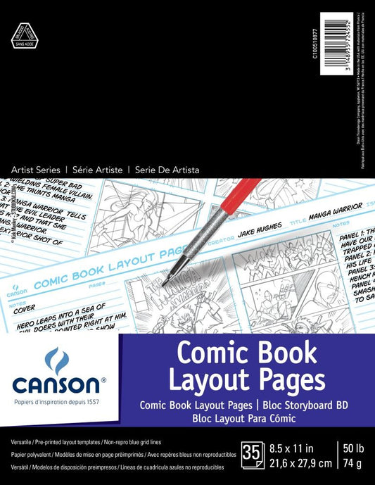 Comic Book Layout Pages, 8.5" x 11"