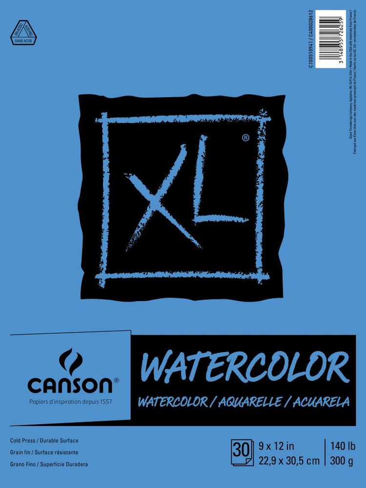Canson XL Watercolor Pad, 9" x 12"