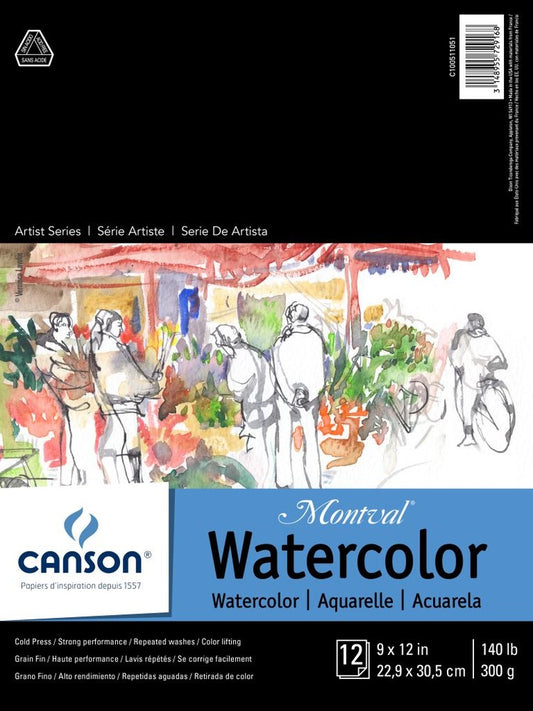 Montval Watercolor Paper Pad, 9" x 12"