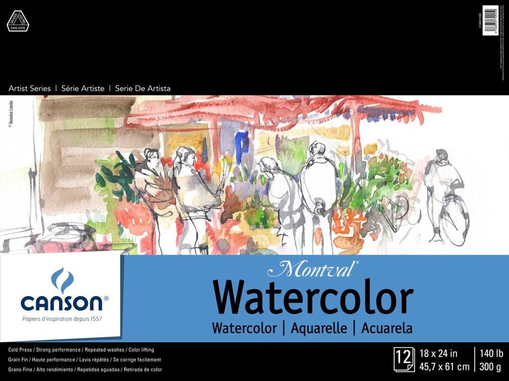 Montval Watercolor Paper Pad, 18" x 24"