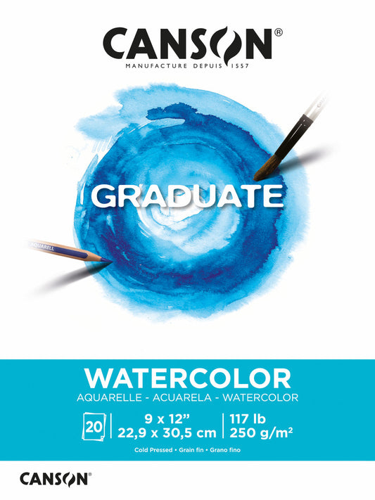 Graduate Watercolour Paper Pad, 9" x 12" (20 Sheets)