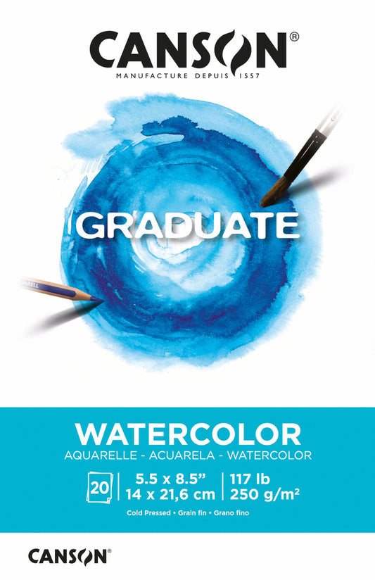 Graduate Watercolour Paper Pad, 5.5" x 8.5" (20 Sheets)