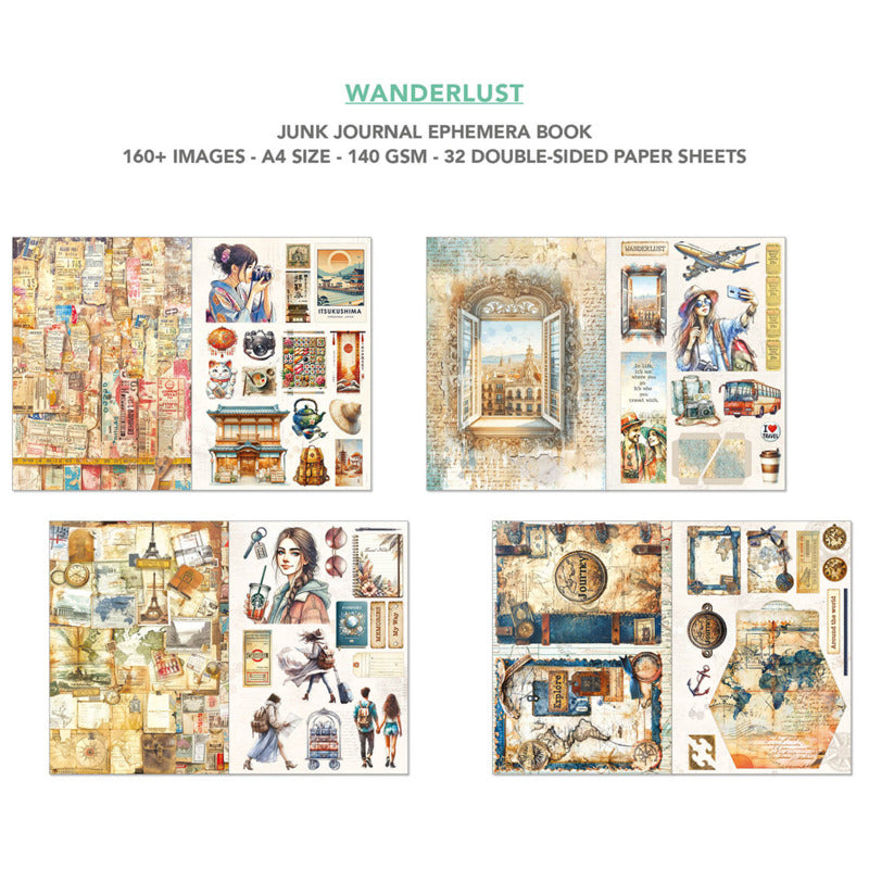 A4 Junk Journal & Ephemera Book, Wanderlust