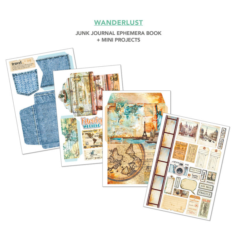 A4 Junk Journal & Ephemera Book, Wanderlust