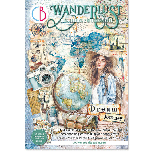A4 Junk Journal & Ephemera Book, Wanderlust