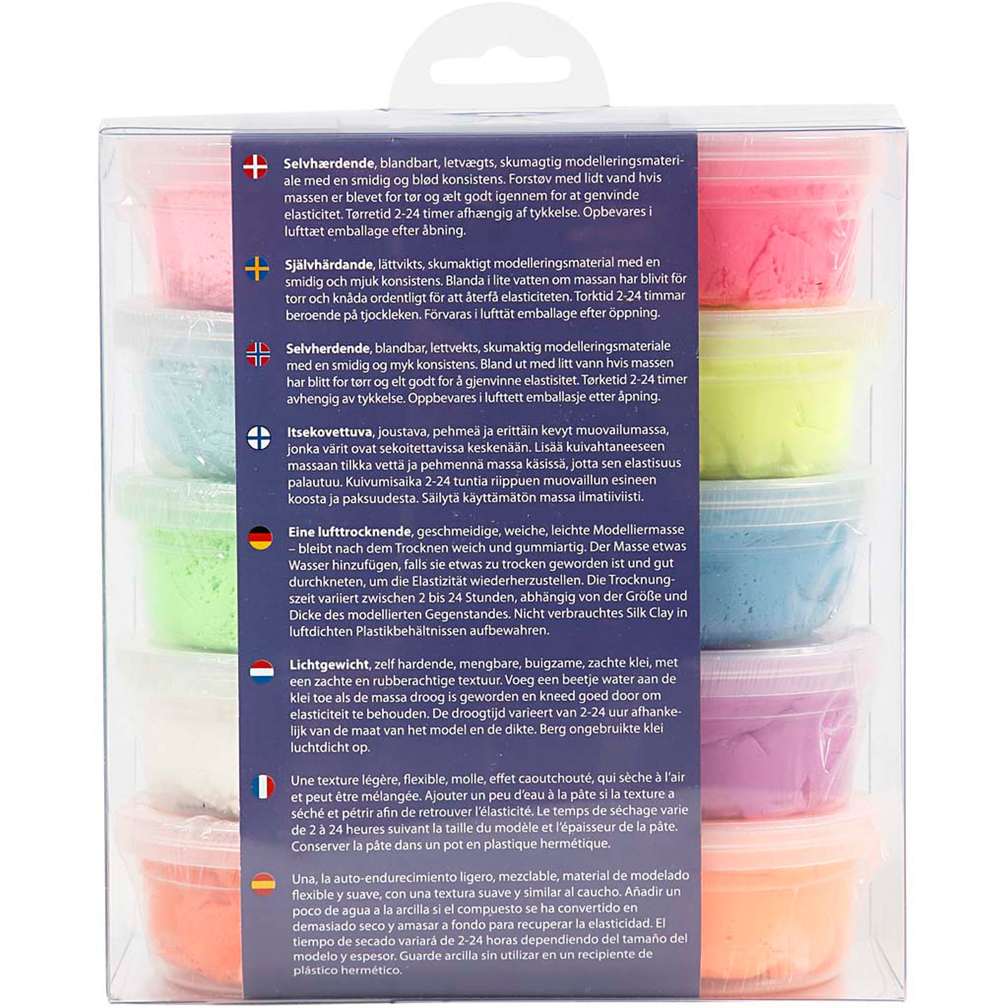 "CREATIV COMPANY Silk Clay® 22.5cm x 17cm x 7.75cm (8.85in x 6.7in x 3in) - assorted colours, 10 x 40 g"