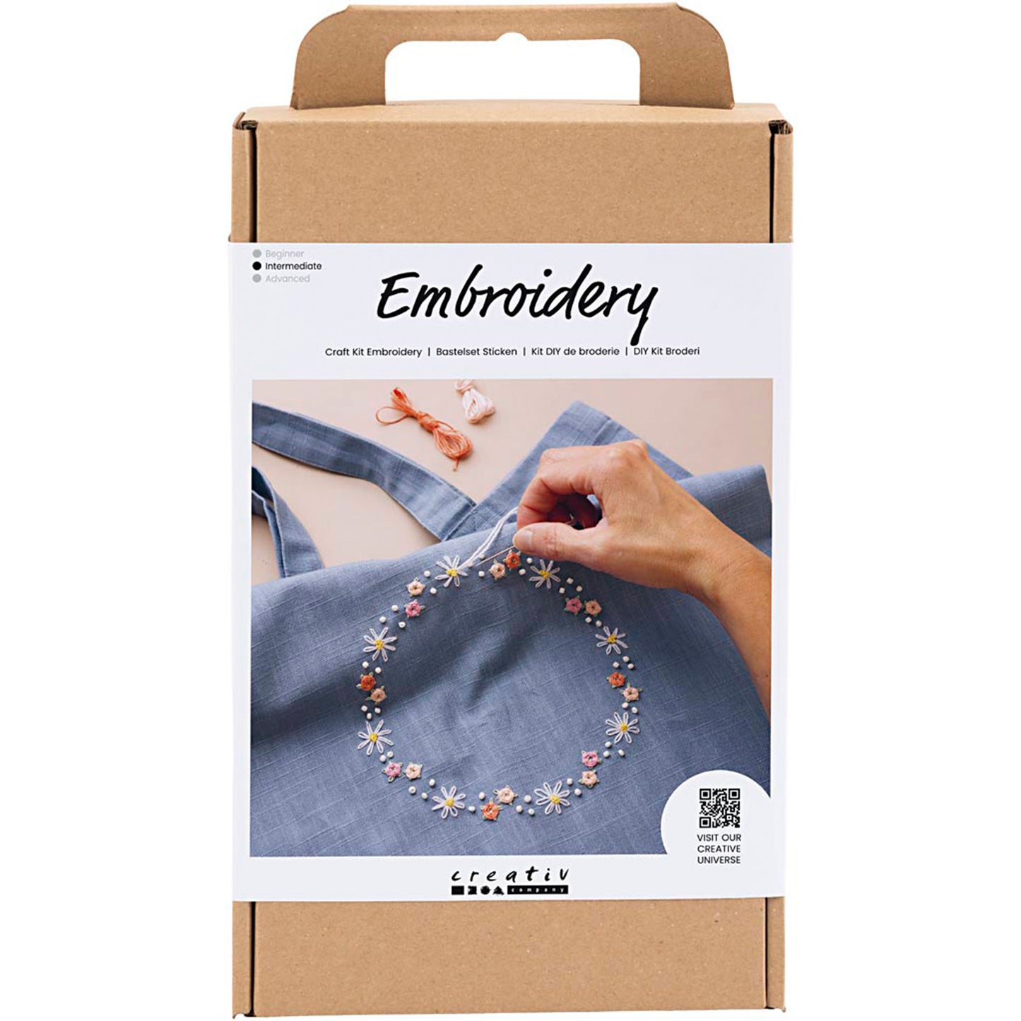 CREATIV COMPANY Embroidery Craft Kit 18.6cm x 5cm x 31.4cm (7.32in x 1.96in x 12.36in) - Tote bag