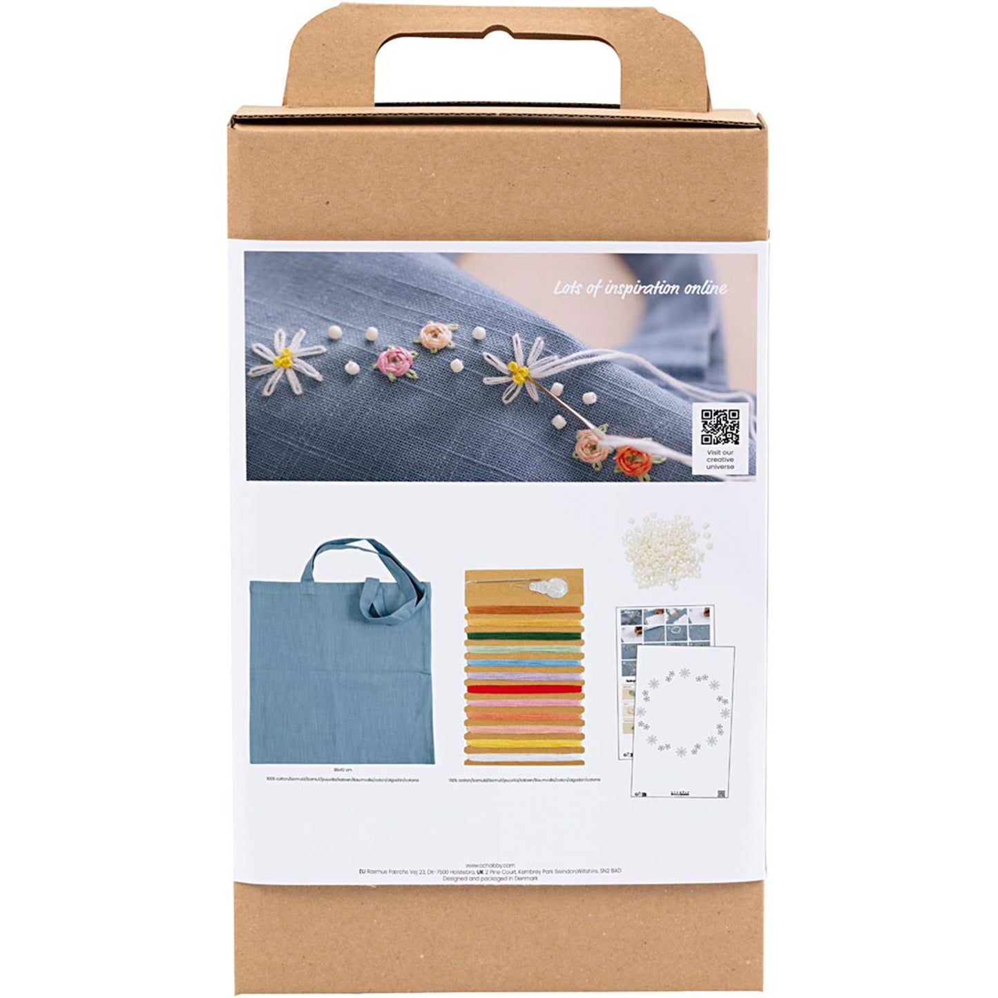 CREATIV COMPANY Embroidery Craft Kit 18.6cm x 5cm x 31.4cm (7.32in x 1.96in x 12.36in) - Tote bag