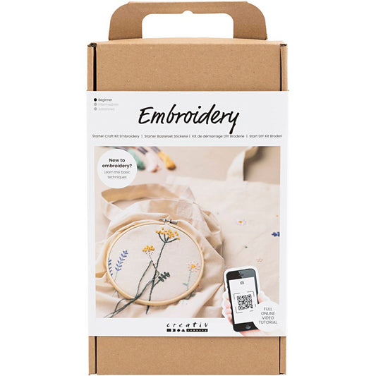 CREATIV COMPANY Embroidery Starter Craft Kit 18.6cm x 5cm x 31.4cm (7.32in x 1.96in x 12.36in) - Flowers