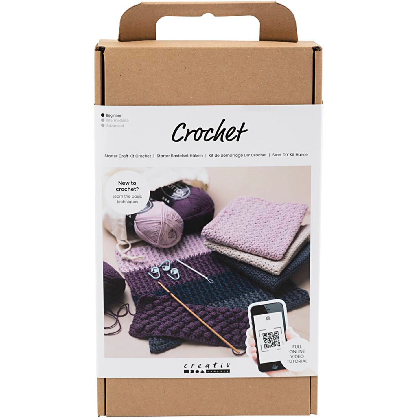 CREATIV COMPANY Crochet Starter Craft Kit 18.6cm x 5cm x 31.4cm (7.32in x 1.96in x 12.36in)