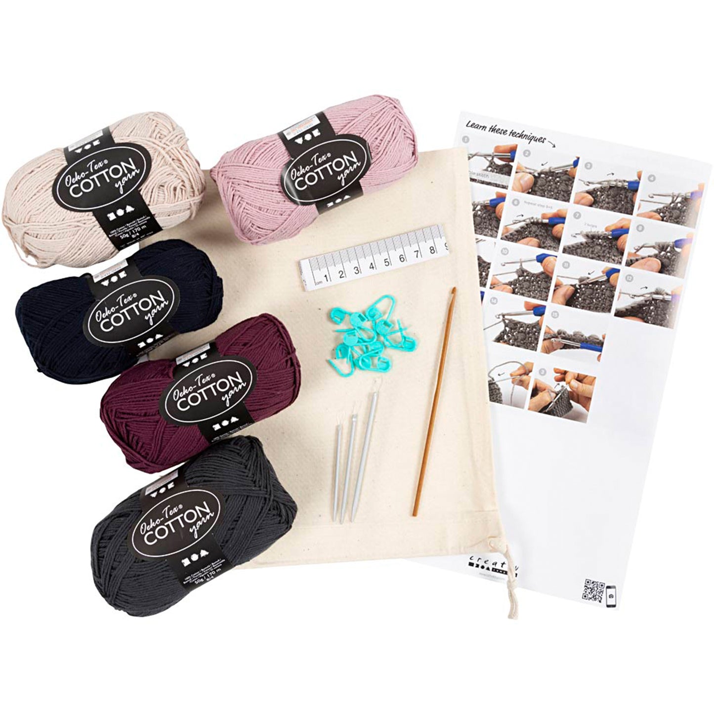 CREATIV COMPANY Crochet Starter Craft Kit 18.6cm x 5cm x 31.4cm (7.32in x 1.96in x 12.36in)