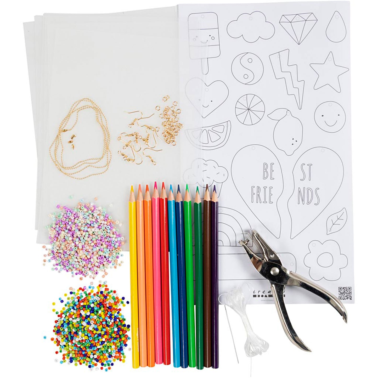 CREATIV COMPANY Craft Mix Shrink Plastic Sheets 18.6cm x 5cm x 13.2cm (7.32in x 1.96in x 5.19in) - Jewellery