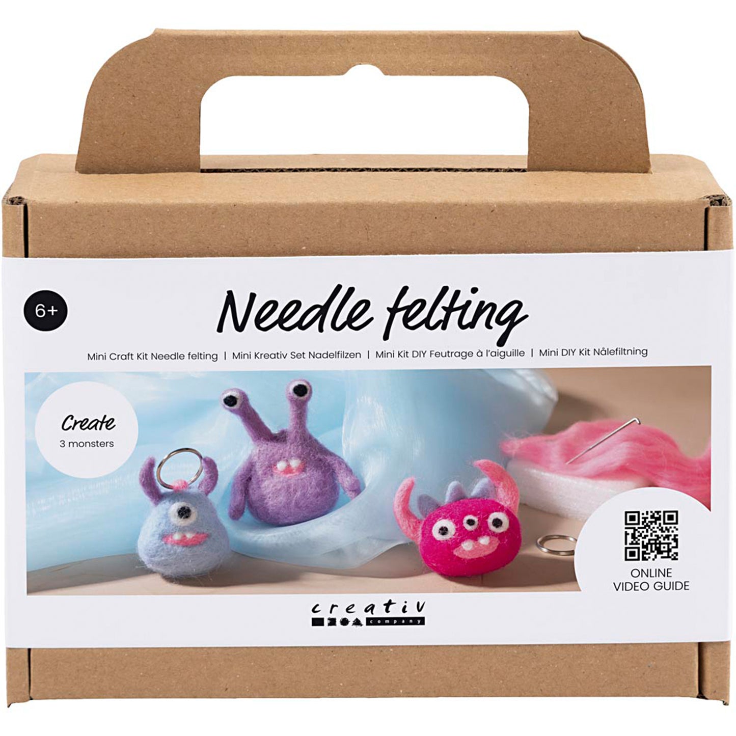 CREATIV COMPANY Needle Felting Mini Craft Kit 18.6cm x 5cm x 13.2cm (7.32in x 1.96in x 5.19in) - Monster