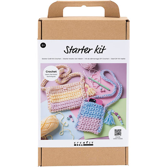 CREATIV COMPANY Crochet Starter Craft Kit 18.6cm x 5cm x 31.4cm (7.32in x 1.96in x 12.36in) - assorted colours