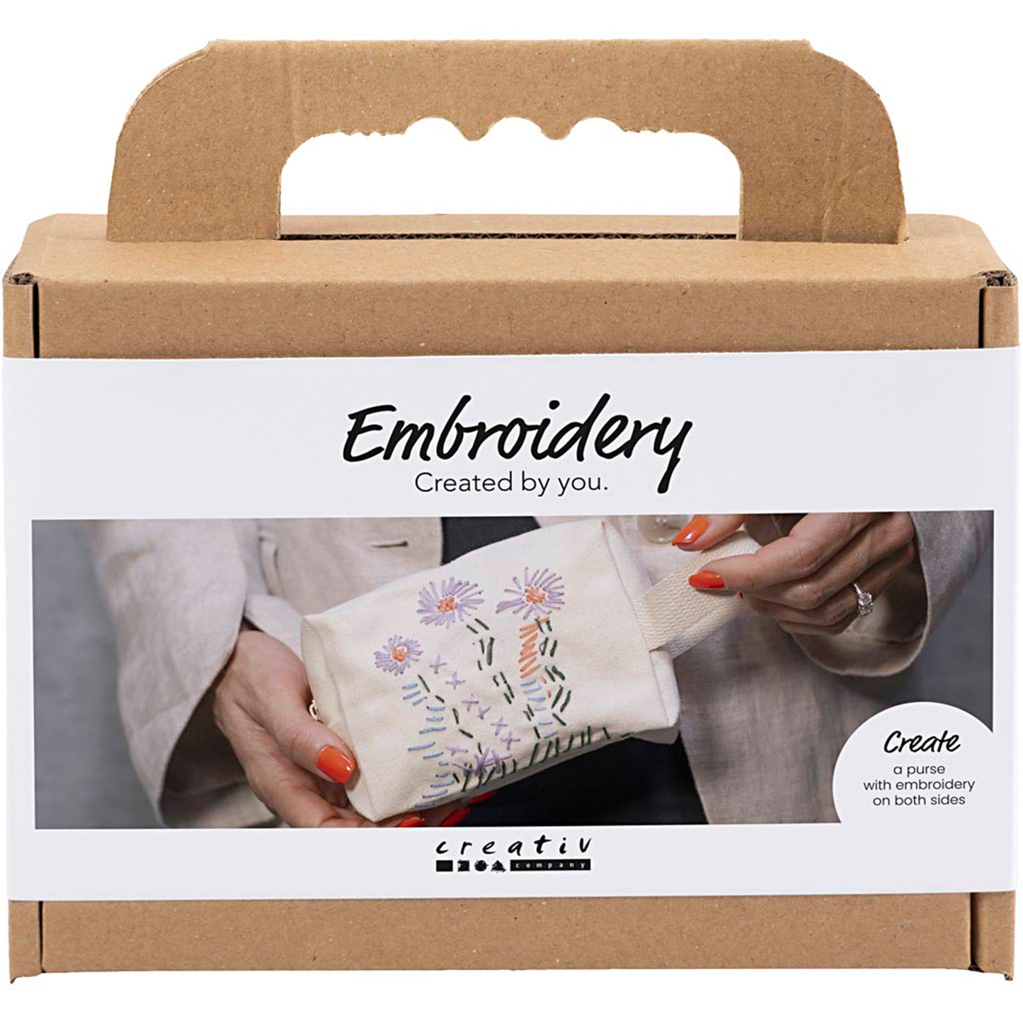 CREATIV COMPANY Mini Craft Kit Embroidery 18.6cm x 5cm x 13.2cm (7.32in x 1.96in x 5.19in) - Make-up bag