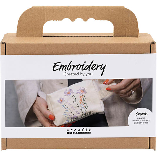CREATIV COMPANY Mini Craft Kit Embroidery 18.6cm x 5cm x 13.2cm (7.32in x 1.96in x 5.19in) - Make-up bag