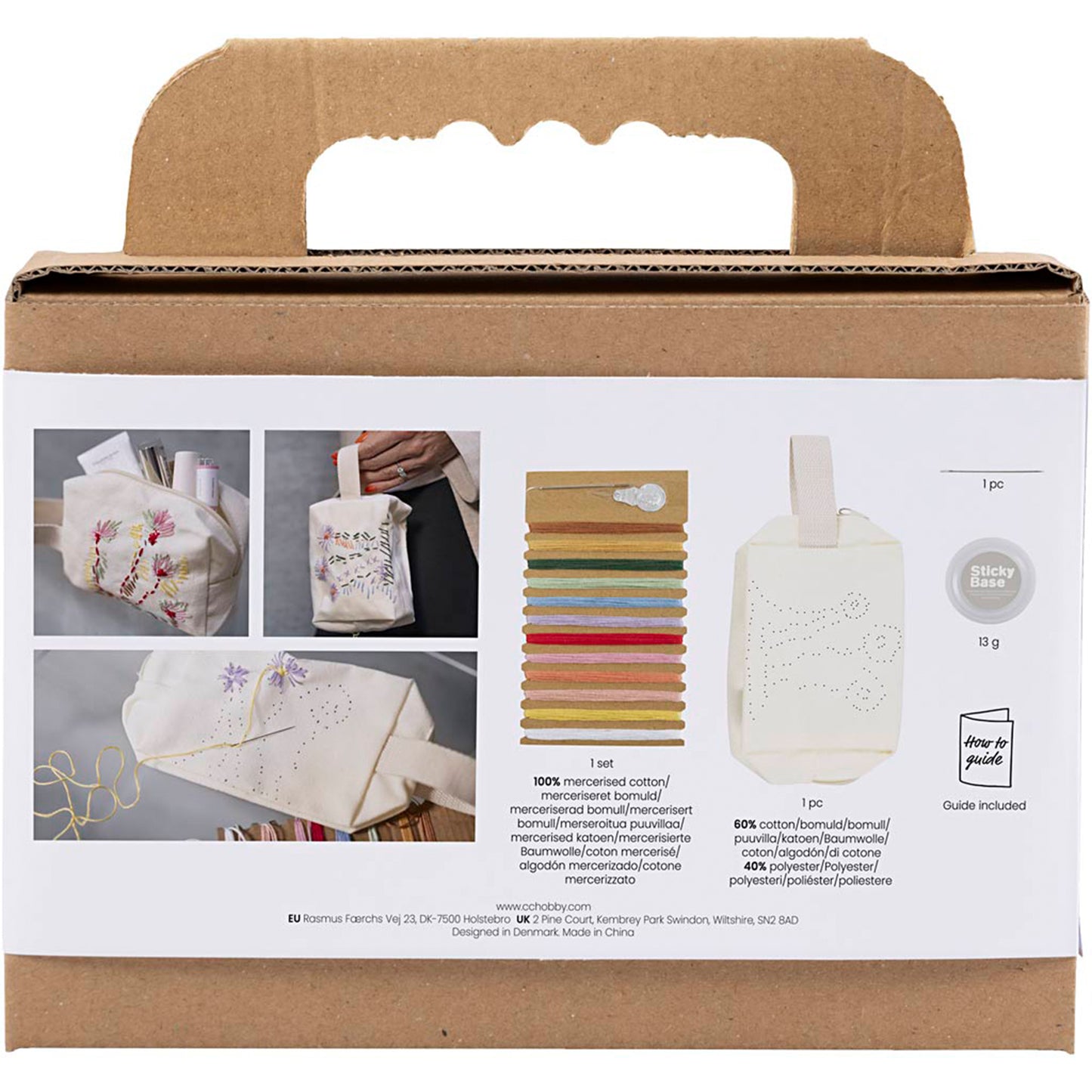 CREATIV COMPANY Mini Craft Kit Embroidery 18.6cm x 5cm x 13.2cm (7.32in x 1.96in x 5.19in) - Make-up bag