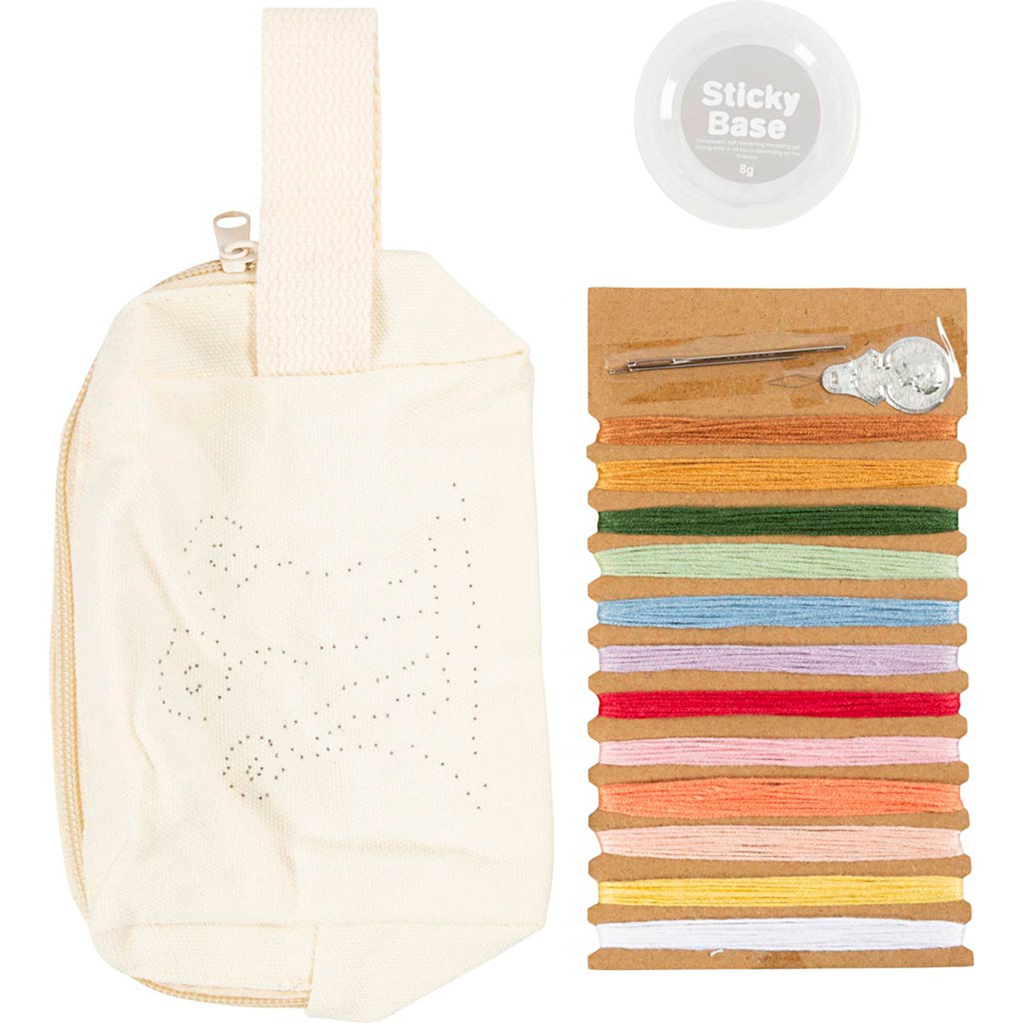 CREATIV COMPANY Mini Craft Kit Embroidery 18.6cm x 5cm x 13.2cm (7.32in x 1.96in x 5.19in) - Make-up bag