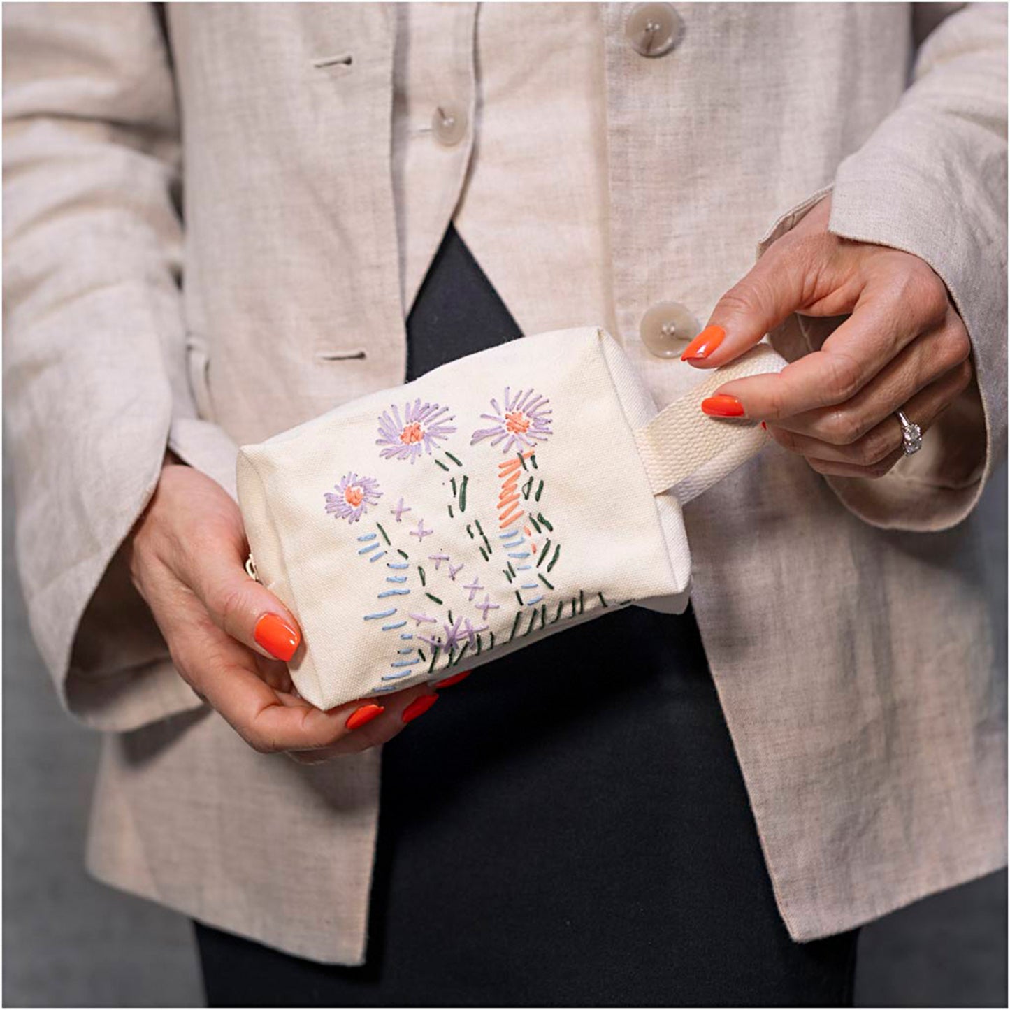 CREATIV COMPANY Mini Craft Kit Embroidery 18.6cm x 5cm x 13.2cm (7.32in x 1.96in x 5.19in) - Make-up bag