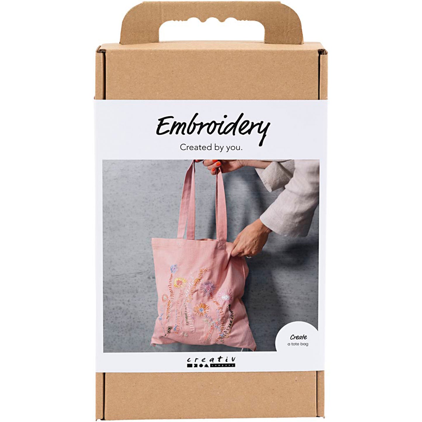 CREATIV COMPANY Craft Kit Embroidery 18.6cm x 5cm x 31.4cm (7.32in x 1.96in x 12.36in) - Tote bag