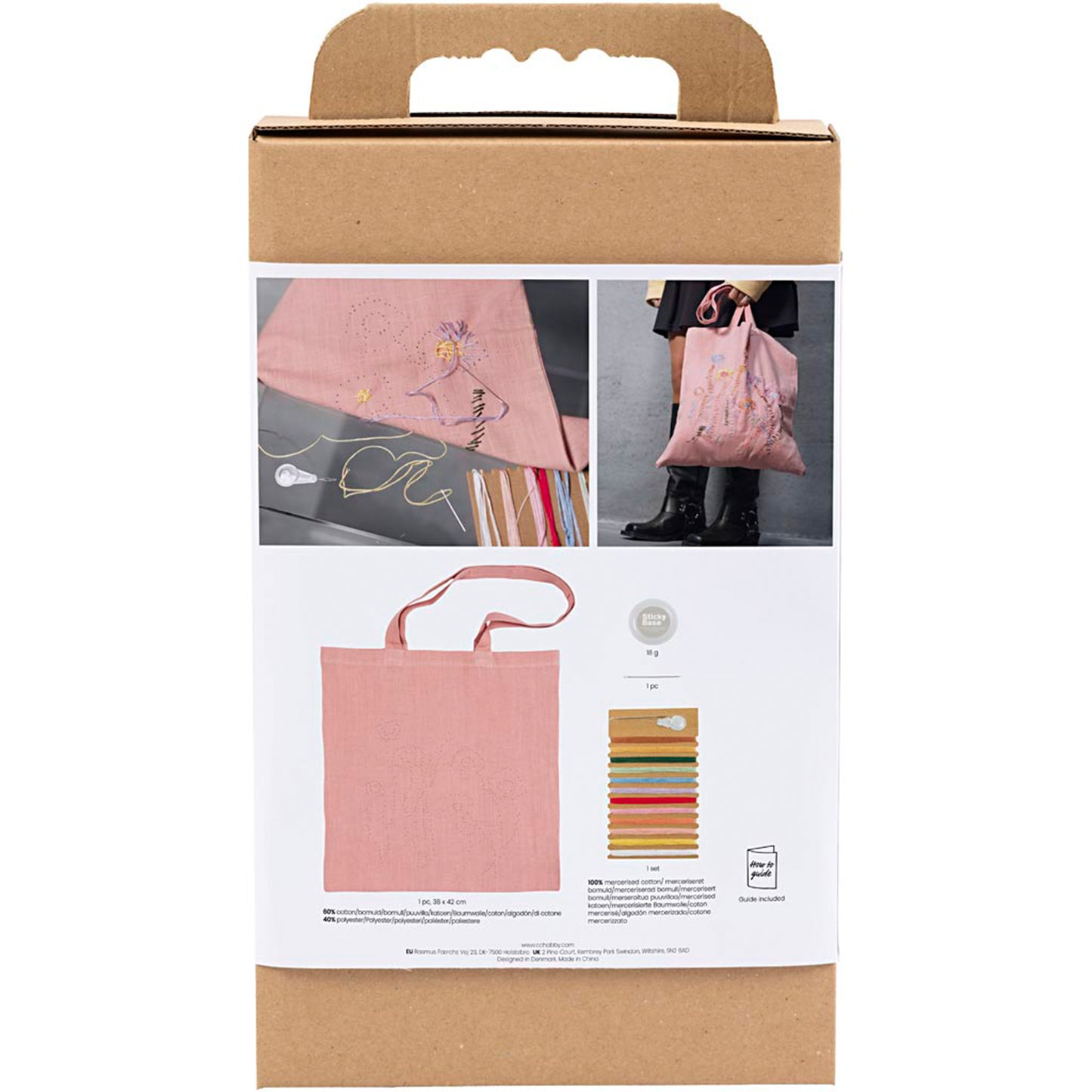 CREATIV COMPANY Craft Kit Embroidery 18.6cm x 5cm x 31.4cm (7.32in x 1.96in x 12.36in) - Tote bag