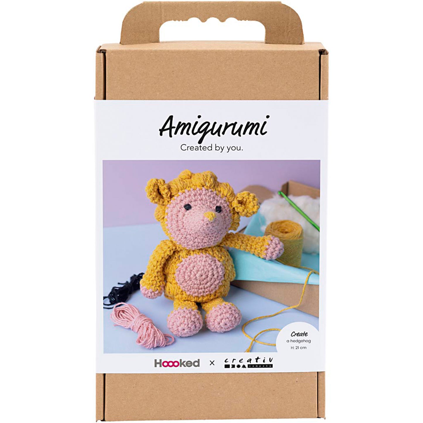 CREATIV COMPANY Amigurumi Craft Kit 18.6cm x 5cm x 31.4cm (7.32in x 1.96in x 12.36in) - Hedgehog