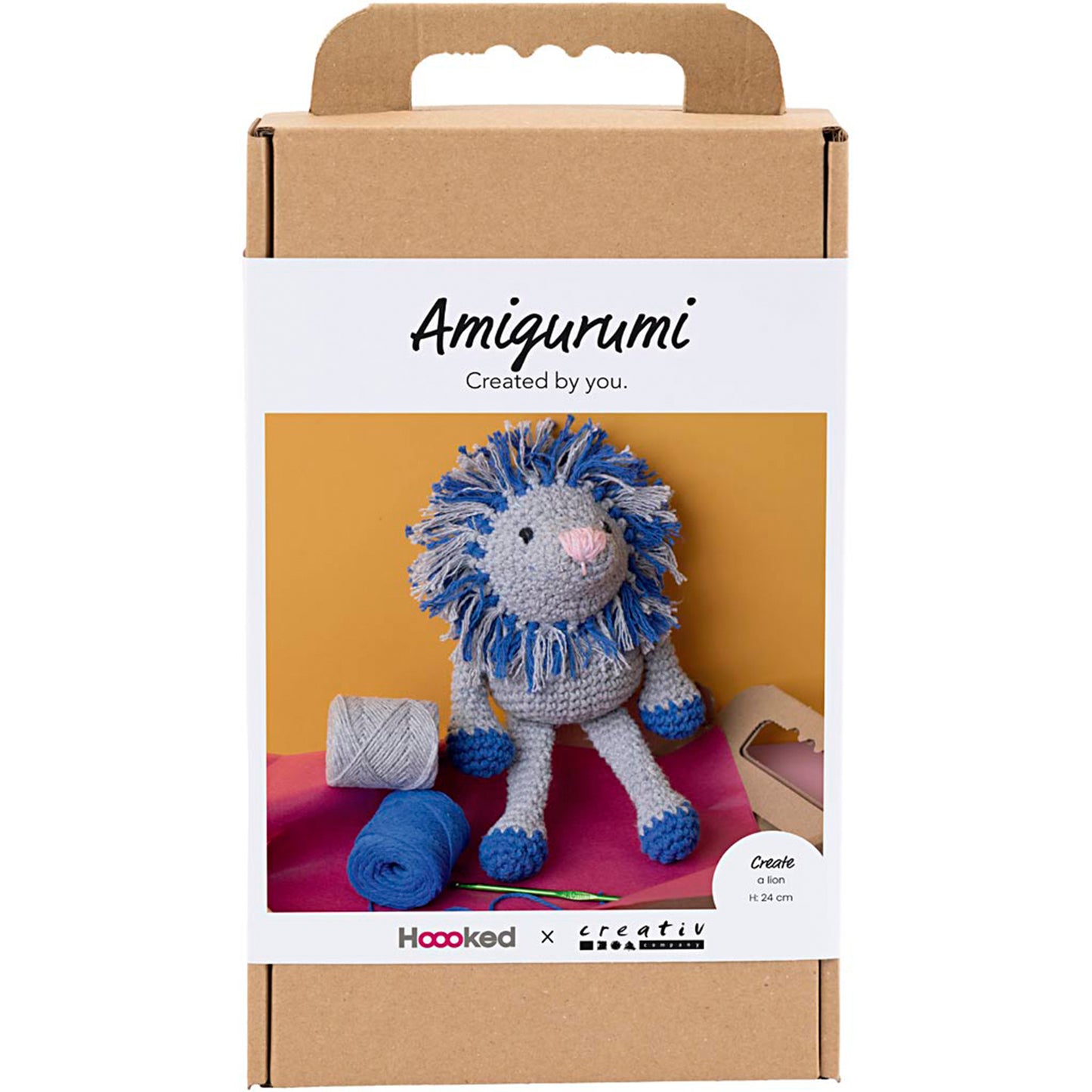 CREATIV COMPANY Amigurumi Craft Kit 18.6cm x 5cm x 31.4cm (7.32in x 1.96in x 12.36in) - Lion
