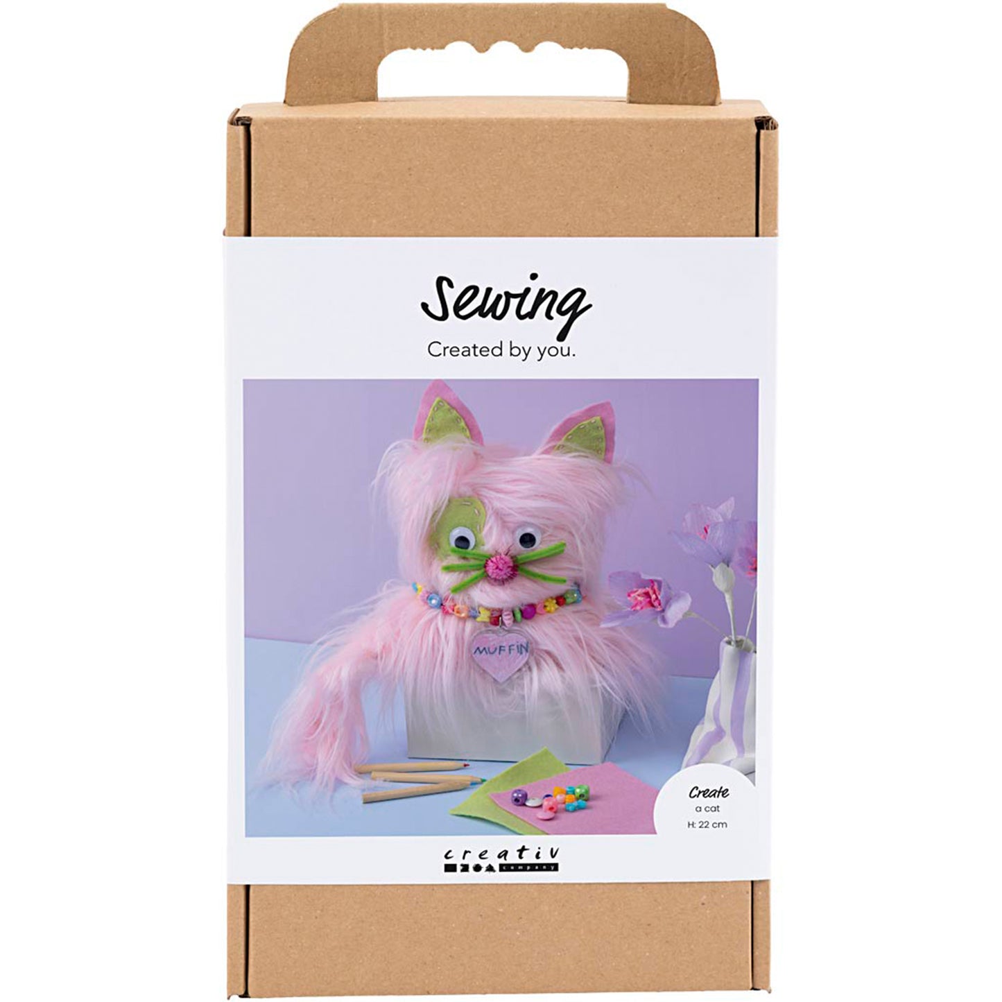 CREATIV COMPANY Sewing Starter Craft Kit 18.6cm x 5cm x 31.4cm (7.32in x 1.96in x 12.36in) - Cat