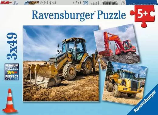 Children’s Jigsaw Puzzle Digger at Work! - 3 x 49 Pieces