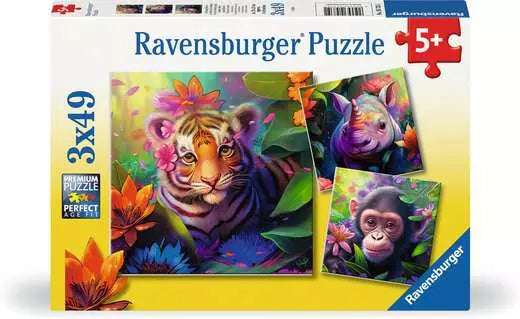 Children’s Jigsaw Puzzle Jungle Babies  3 x 49 Pieces Puzzle