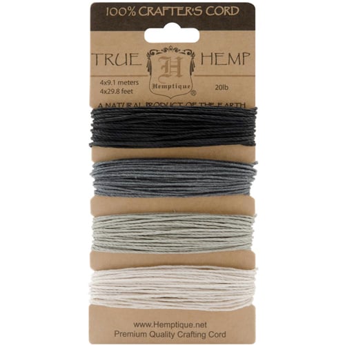 Hemp Cord Set - Onyx 20lb (1mm) - 120'