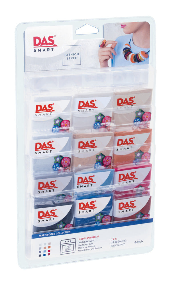DAS Smart Polymer Clay Set, Warm & Cool (12x28g)