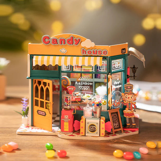 Rainbow Candy House  DIY Dollhouse Miniatures Kit