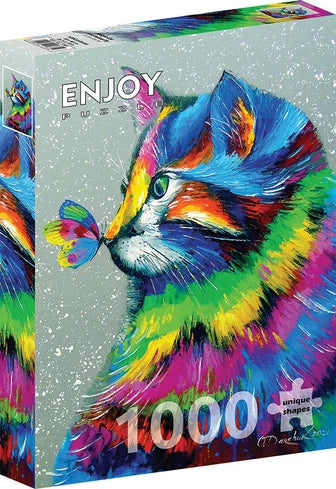 Bright Cat and Butterfly  1000 Piece