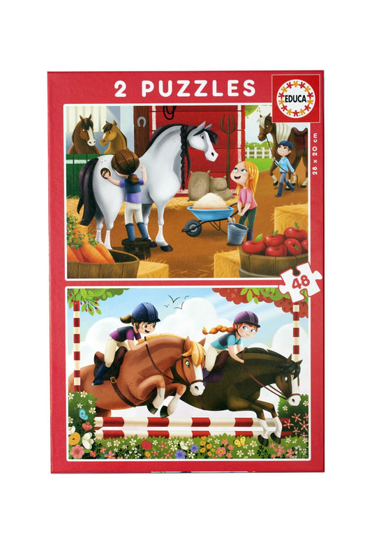 2x48 pieces puzzles - Horses