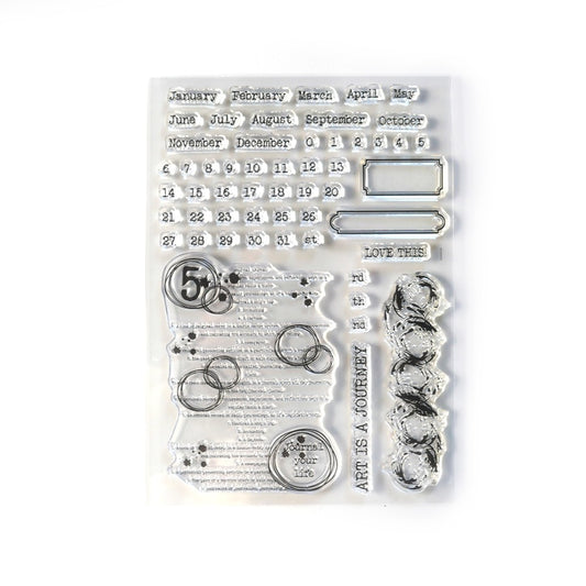 Clear Stamp, Journal Dates and Months