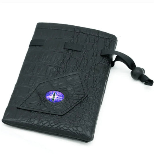 Black Leatherette Dark Mage Eye Dice Bag