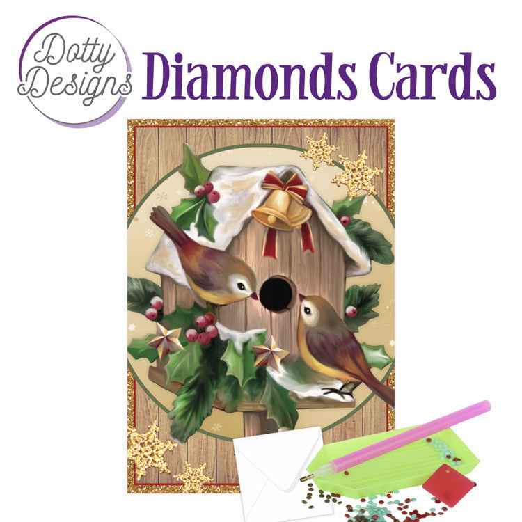 Dotty Designs Diamond Card Kit, Christmas Birdhouse