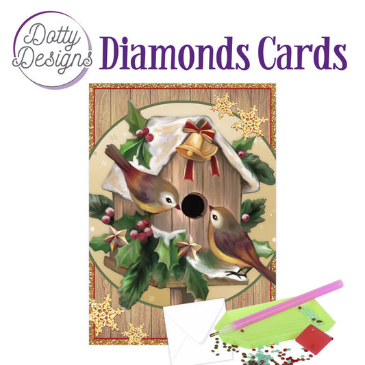 Dotty Designs Diamond Card Kit, Christmas Birdhouse