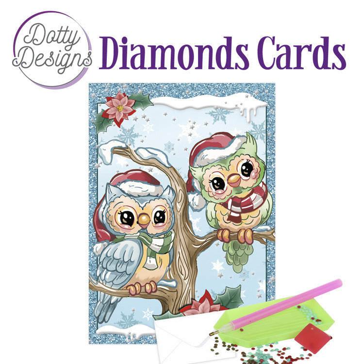 Dotty Designs Diamond Card Kit, Christmas Owls