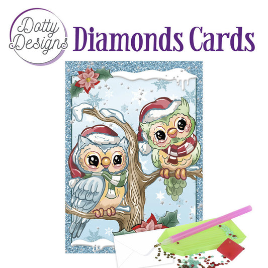 Dotty Designs Diamond Card Kit, Christmas Owls