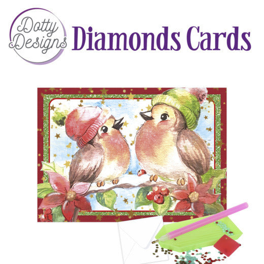 Dotty Designs Diamond Card Kit, Christmas Birds 2