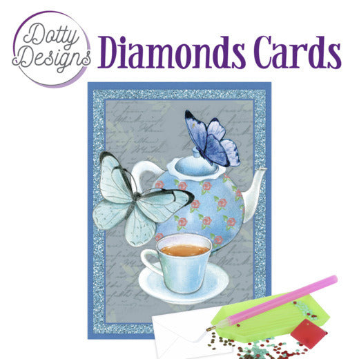 Dotty Designs Diamond Card Kit, Teapot with Butterflies