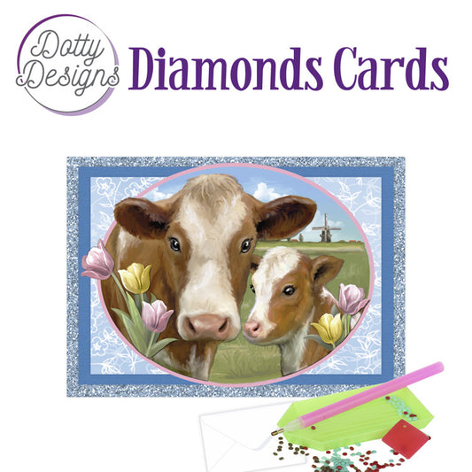 Dotty Designs Diamond Card Kit, Cows