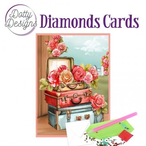 Dotty Designs Diamond Card Kit, Roses and Suitcases