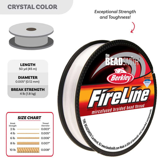 Fireline Beading Thread 4lb Crystal 50yd
