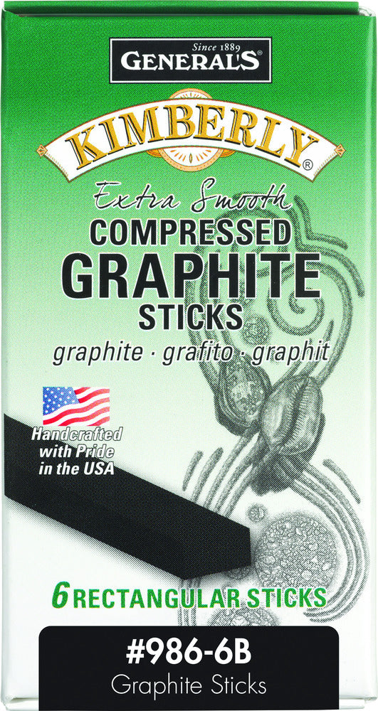 Kimberly Graphite Art Sticks, Rectangular - No. 6B Soft